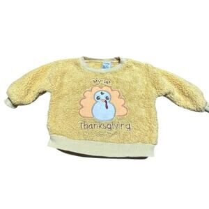 Chick Pea My first Thanksgiving Turkey sweatshirt in Soft Yellow 6-9 M